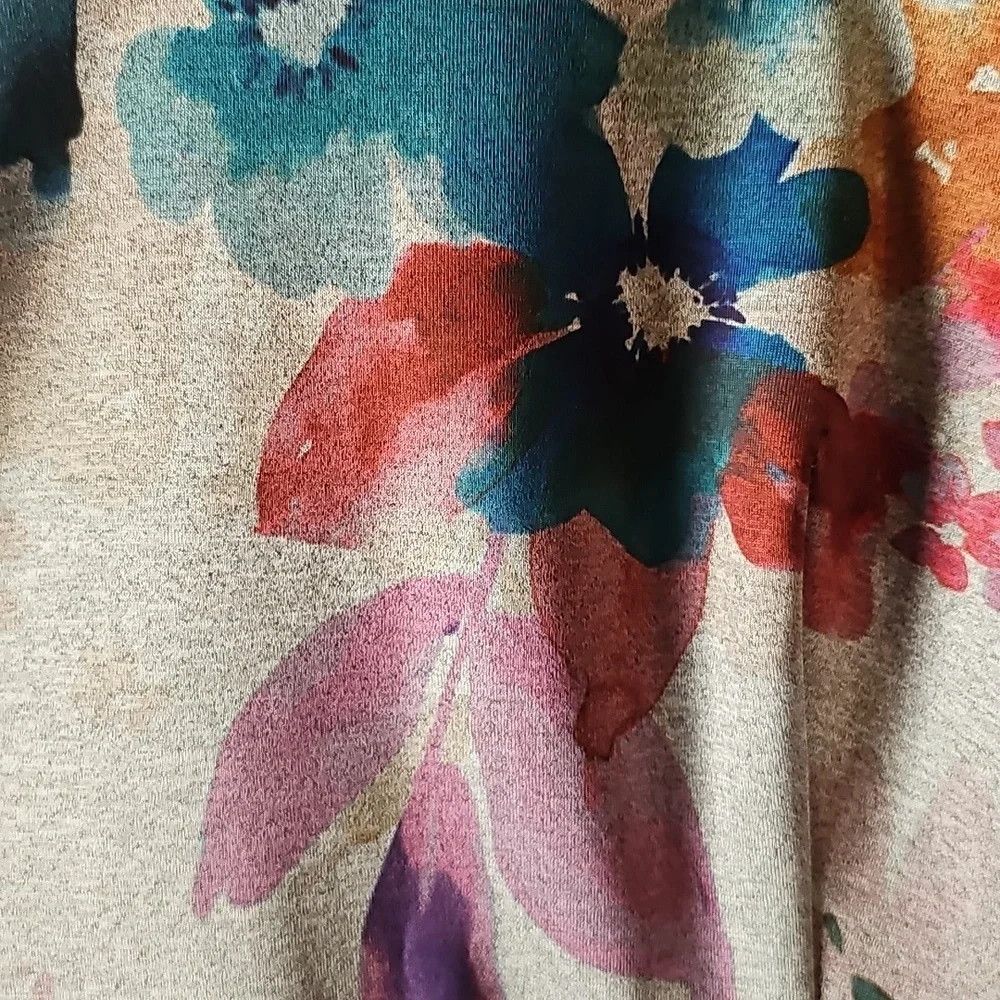 Calvin Klein Floral V-Neck Sleeveless Scuba Sheath Dress Sz 14 Gray - Picture 6 of 7